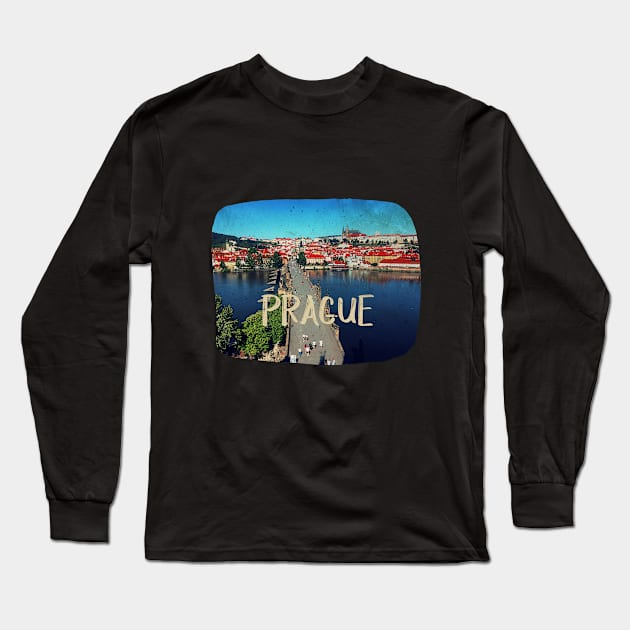 Photography of Prague distressed Long Sleeve T-Shirt by BoogieCreates